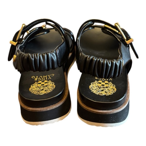 Vince Camuto Anivay Black and Gold Leather Platform Sandals. Like New. - Picture 7 of 10